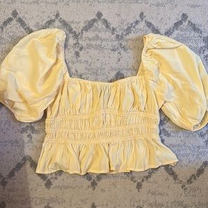 Yellow puff sleeve top